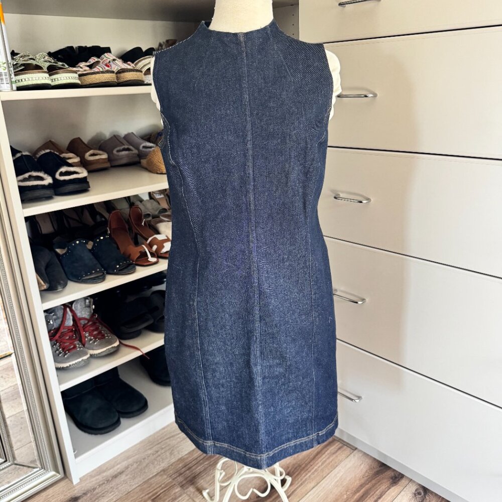 SPANX Dark Indigo Sleeveless Denim Midi Dress